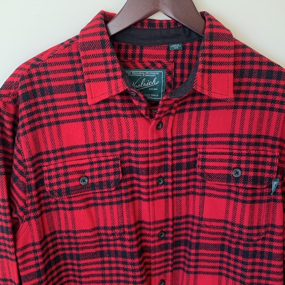WOOLRICH COTTON HEAVYWEIGHT BRAWNY BUFFALO PLAID FLANNEL SHACKET UNISEX SIZE M - Picture 5 of 10
